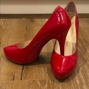 Christian Louboutin Red Pantent  Heels